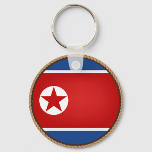 Koel Noord-Koreaans vlaggenzegel Sleutelhanger