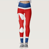 Koel Noord-Koreaanse vlag Mode Leggings (Voorkant)