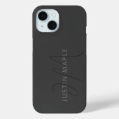 Koel Ogend Naam & Monogram | Donkergrijs Case-Mate iPhone Case (Achterkant)