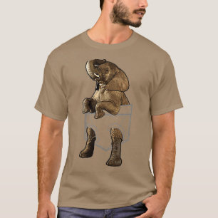 Koel olifant voor mannen Mannen Pocket Animals bes T-shirt