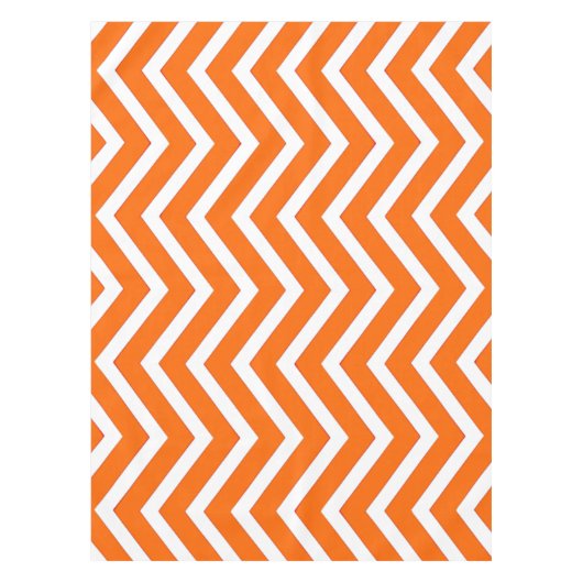 Koel Oranje wit Chevron tablecloth Tafelkleed (Voorkant)