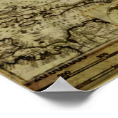 Koel  oude wereldkaarten poster (Hoek)