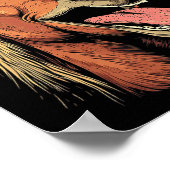 Koel paard toont tongpaarden rijden op paarden poster (Hoek)