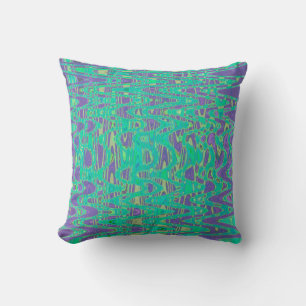 Koel Paarse en Groene Abstracte Tie Dye Retro Golv Kussen