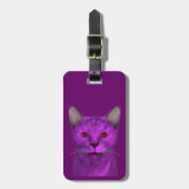 Koel Paarse kat Bagagelabel (Voorkant verticaal)