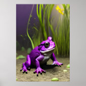 Koel Paarse kikker | AI Art Poster (Voorkant)