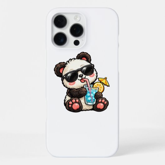Koel Panda Drank iPhone Hoesje (Achterkant)