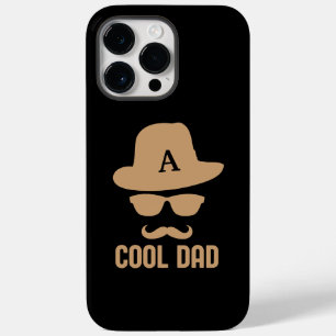 Koel pap Best DAD Ever mustache monogram initiaal Case-Mate iPhone 14 Pro Max Hoesje