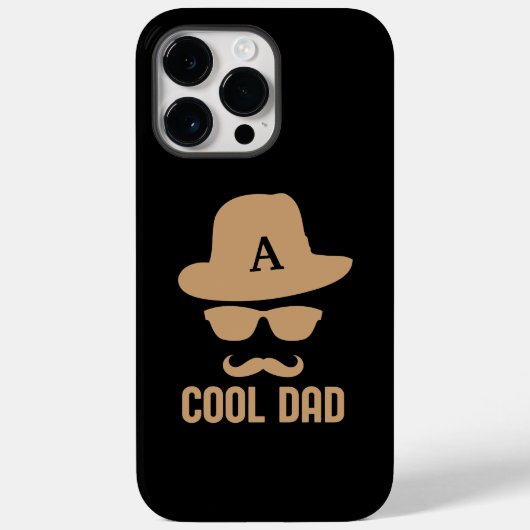 Koel pap Best DAD Ever mustache monogram initiaal Case-Mate iPhone Case (Achterkant)