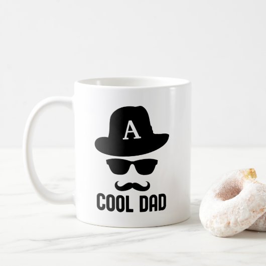 Koel pap beste dad ooit een coole vader met Monogr Koffiemok (Met donut)