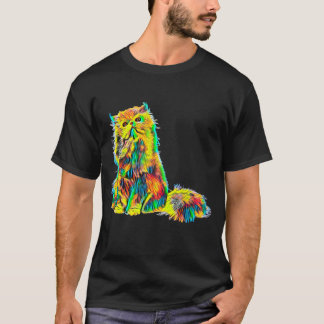Koel Perzisch Kat  gekleurd design T-shirt