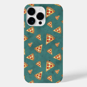 Koel pizza snijdt blauwgroen patroon iPhone 14 pro max hoesje
