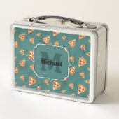 Koel pizza snijdt  blauwgroen patroon Monogram (Achterkant)