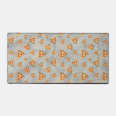 Koel pizza snijdt  grijs patroon bureaumat (Voorkant)