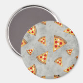 Koel pizza snijdt grijs patroon magneet (Voorkant / Achterkant)
