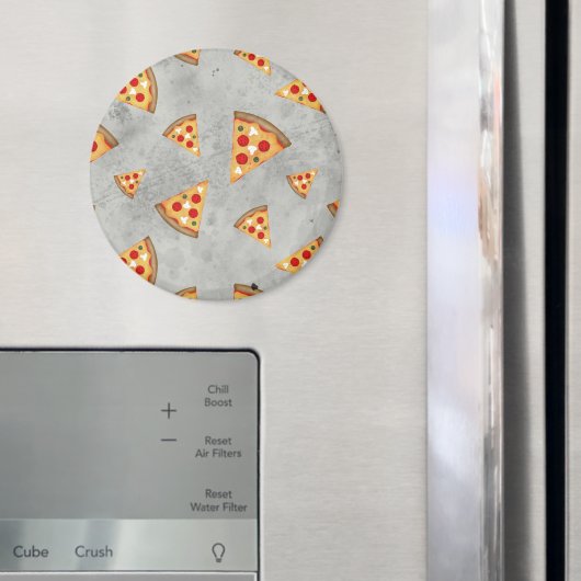 Koel pizza snijdt grijs patroon magneet (Insitu (Koelkast))