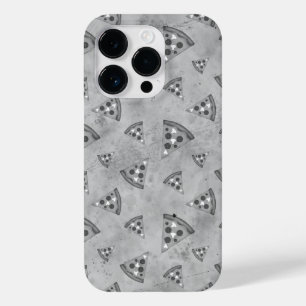Koel pizza snijdt zwart wit grijs patroon Case-Mate iPhone 14 pro hoesje