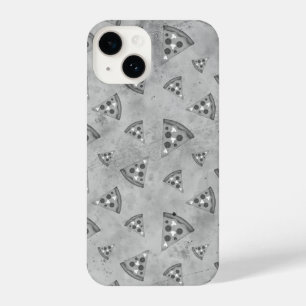 Koel pizza snijdt zwart wit grijs patroon iPhone 14 hoesje