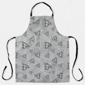 Koel pizza snijdt zwart wit grijs patroon schort (Voorkant)