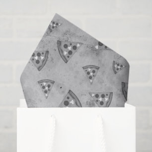 Koel pizza snijdt  zwart wit grijs patroon tissuepapier