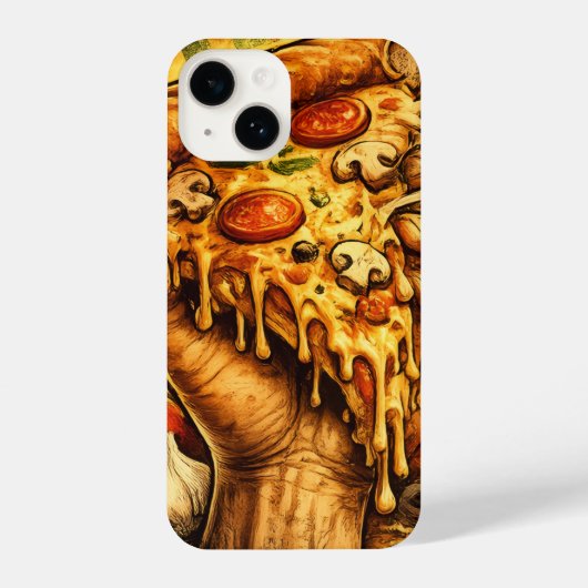 Koel pizzaliefhebber telefoonhoesje – Grappige piz iPhone Hoesje (Achterkant)