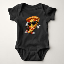 Koel pizzapuntmaskotte met zonnebril Kunst Romper