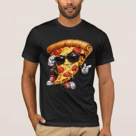 Koel pizzapuntmaskotte met zonnebril Kunst T-shirt