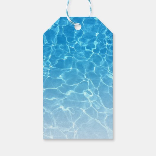 Koel Pool Party | Zwemende verjaardag Dank u Favo Cadeaulabel (Achterkant)