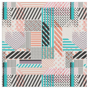 Koel pooldots en Stripes Retro Abstracte Stof