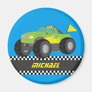 Koel Racing Groen Monster Truck Persoonlijk Magneet