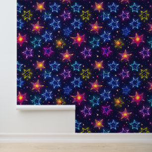 Koel retro galaxy tegelpatroon behang