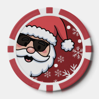 Koel Retro Kerstman Kerstserveringsblad Poker Chips
