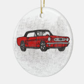 Koel Retro rode, converteerbare Pony Keramisch Ornament (Links)