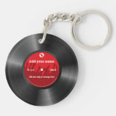 Koel retro vinylrecord, acrylSleutelhanger Sleutelhanger (Achterkant)