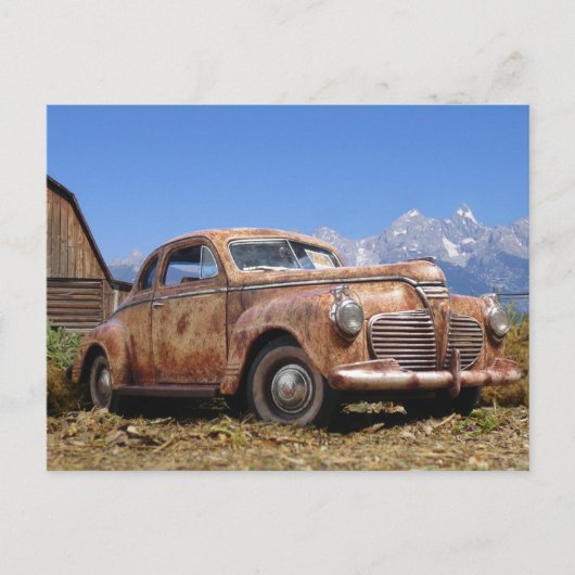 Koel roestvrij oude  schuur vindt auto briefkaart (Voorkant)