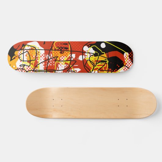 Koel Rood Abstract Skateboard (Horizontaal)