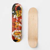 Koel Rood Abstract Skateboard (Voorkant)