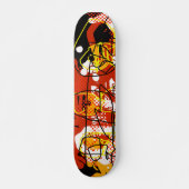 Koel Rood Abstract Skateboard (Voorkant)