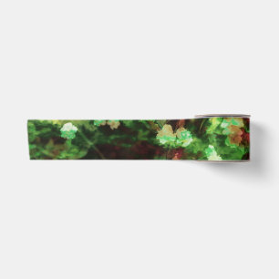 Koel rood groen bloem kunstpatroon. Natuurconcept Lint