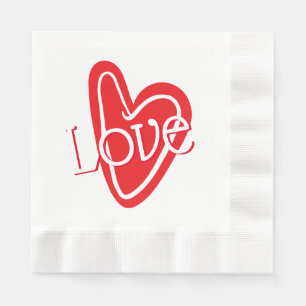 Koel Rood Hart Met LIEFDE Servet
