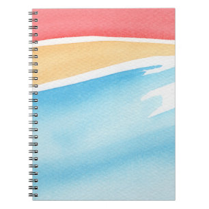 Koel rood oranje en blauw waterverf strepen notitieboek
