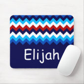 Koel Rood Wit Blauw Chevrons Monogram Mousepad Muismat (Met muis)