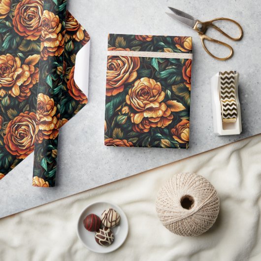 Koel roos bloem natuur inpakpapier (Crafts)