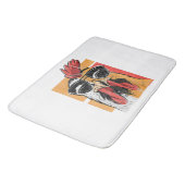 Koel Rooster met zonnebrillen Retro  Chic Badmat (Gekanteld)
