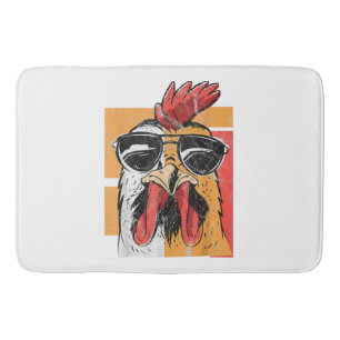 Koel Rooster met zonnebrillen Retro  Chic Badmat