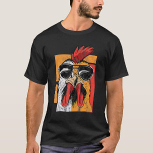 Koel Rooster met zonnebrillen Retro  Chic T-shirt