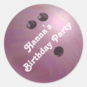 Koel Roze Bowling Ball Custom Party-Sticker Ronde Sticker