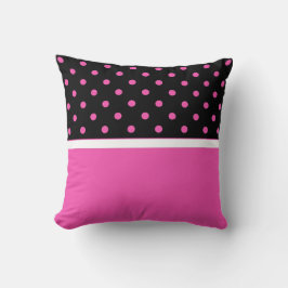 Koel roze en zwart, polka stippen. Jouw naam toevo Kussen