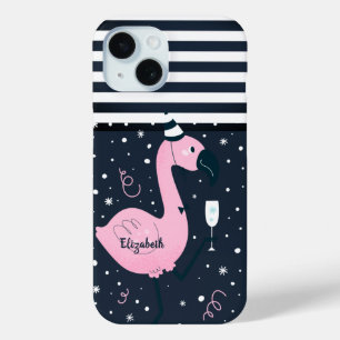 Koel Roze Flamingo Maritiem Navy Blauwe Gestreepte