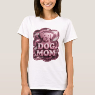 Koel Roze HOND MOEDER 3D Tekst Kunst T-shirt